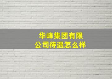 华峰集团有限公司待遇怎么样