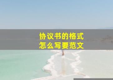 协议书的格式怎么写要范文