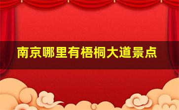 南京哪里有梧桐大道景点