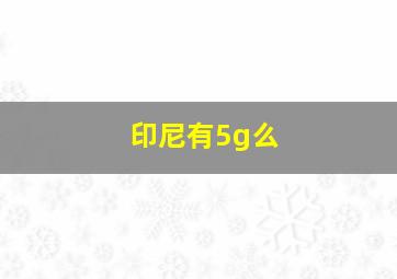 印尼有5g么