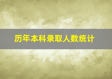 历年本科录取人数统计