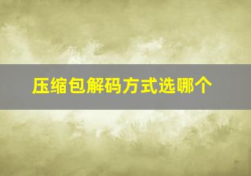 压缩包解码方式选哪个