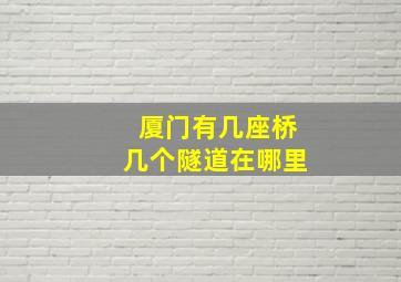 厦门有几座桥几个隧道在哪里