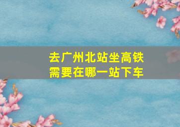 去广州北站坐高铁需要在哪一站下车