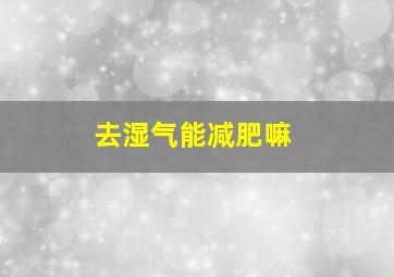 去湿气能减肥嘛