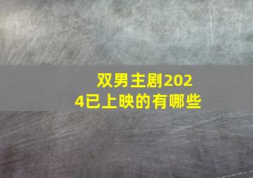 双男主剧2024已上映的有哪些