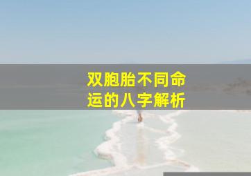 双胞胎不同命运的八字解析