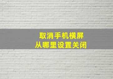 取消手机横屏从哪里设置关闭