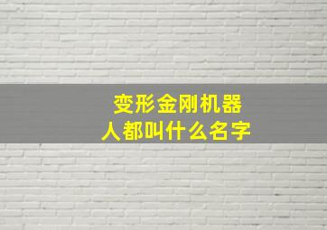 变形金刚机器人都叫什么名字