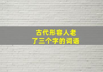 古代形容人老了三个字的词语