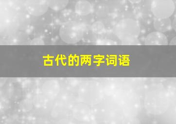 古代的两字词语