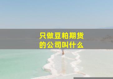 只做豆粕期货的公司叫什么