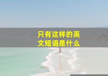 只有这样的英文短语是什么