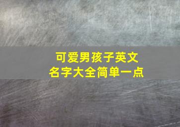 可爱男孩子英文名字大全简单一点