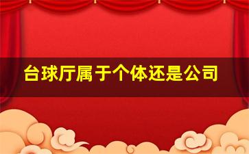 台球厅属于个体还是公司