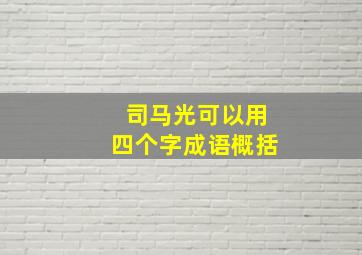 司马光可以用四个字成语概括