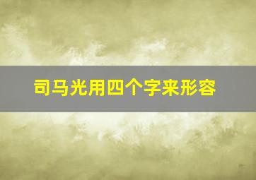 司马光用四个字来形容