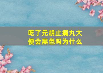 吃了元胡止痛丸大便会黑色吗为什么