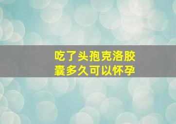 吃了头孢克洛胶囊多久可以怀孕