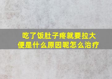 吃了饭肚子疼就要拉大便是什么原因呢怎么治疗