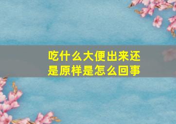 吃什么大便出来还是原样是怎么回事