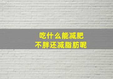 吃什么能减肥不胖还减脂肪呢