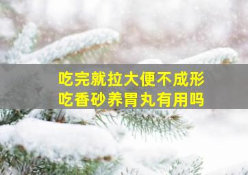 吃完就拉大便不成形吃香砂养胃丸有用吗