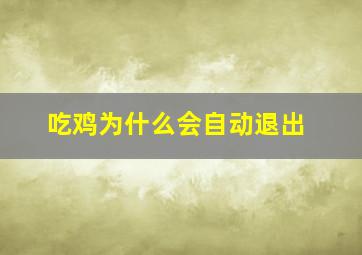 吃鸡为什么会自动退出