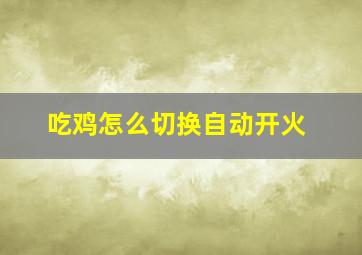 吃鸡怎么切换自动开火