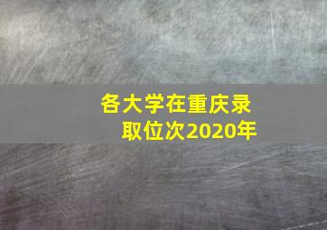 各大学在重庆录取位次2020年