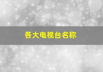 各大电视台名称