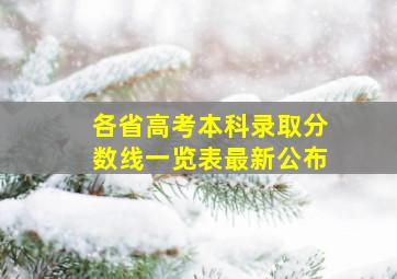 各省高考本科录取分数线一览表最新公布