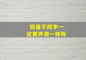 同音不同字一定要声调一样吗