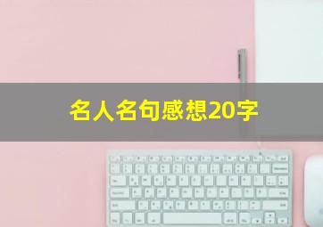 名人名句感想20字