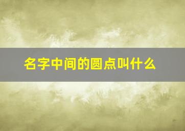 名字中间的圆点叫什么