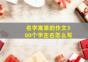 名字寓意的作文300个字左右怎么写