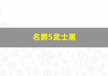 名爵5武士黑