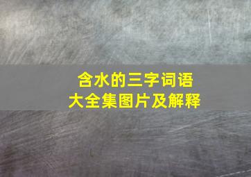 含水的三字词语大全集图片及解释