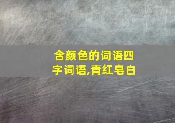 含颜色的词语四字词语,青红皂白