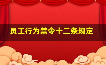 员工行为禁令十二条规定