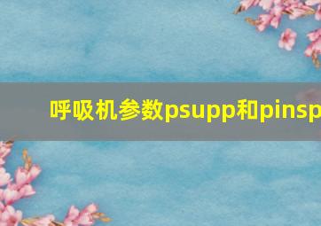 呼吸机参数psupp和pinsp