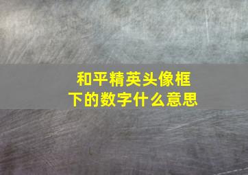 和平精英头像框下的数字什么意思