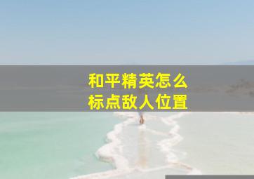 和平精英怎么标点敌人位置