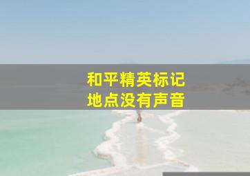 和平精英标记地点没有声音