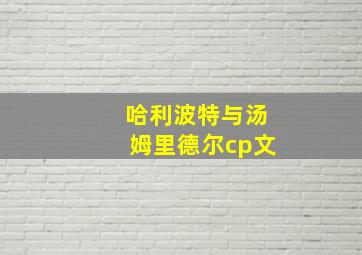 哈利波特与汤姆里德尔cp文