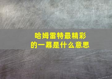 哈姆雷特最精彩的一幕是什么意思