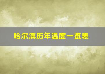 哈尔滨历年温度一览表