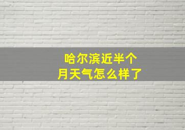 哈尔滨近半个月天气怎么样了