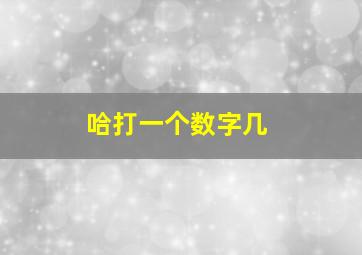 哈打一个数字几