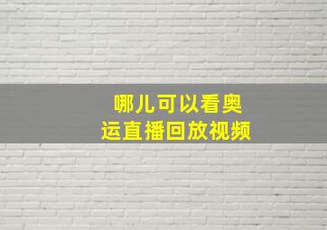 哪儿可以看奥运直播回放视频